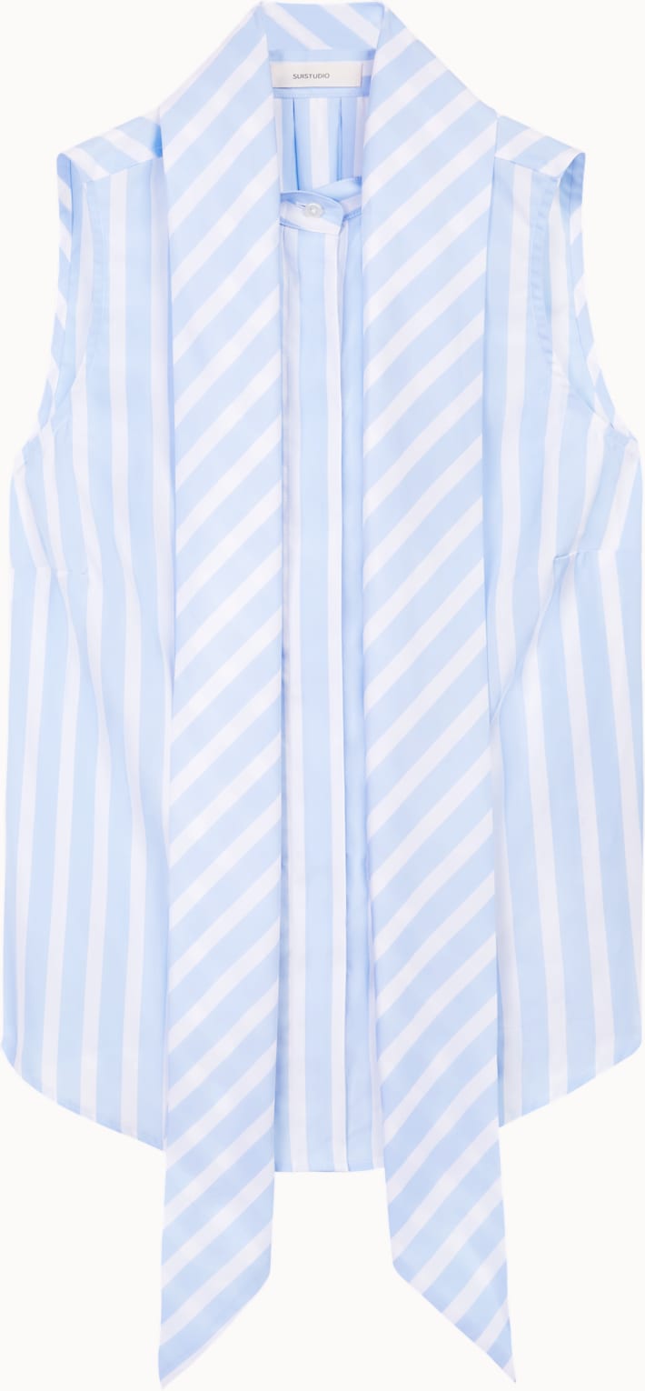 Asher Light Blue Striped Necktie Shirt