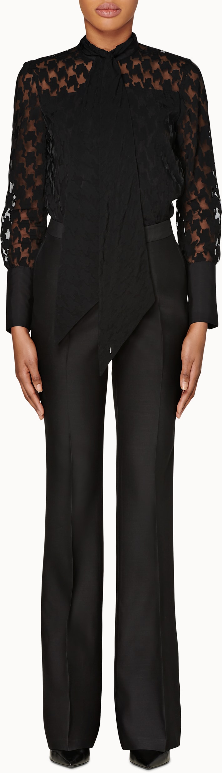 Chandler Black Houndstooth Blouse