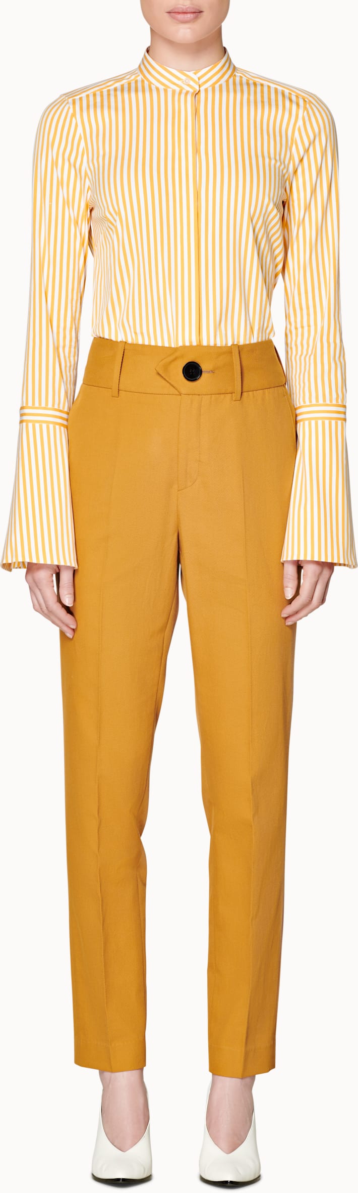Calypso Yellow Striped Bell Sleeve Shirt