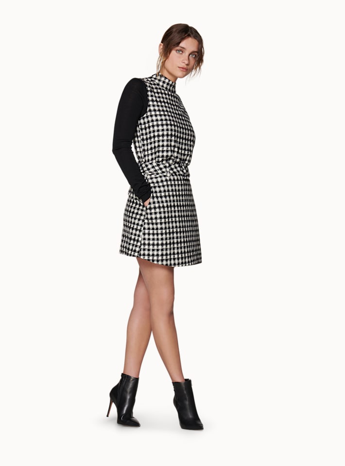 Calvin Black & White Houndstooth Skirt
