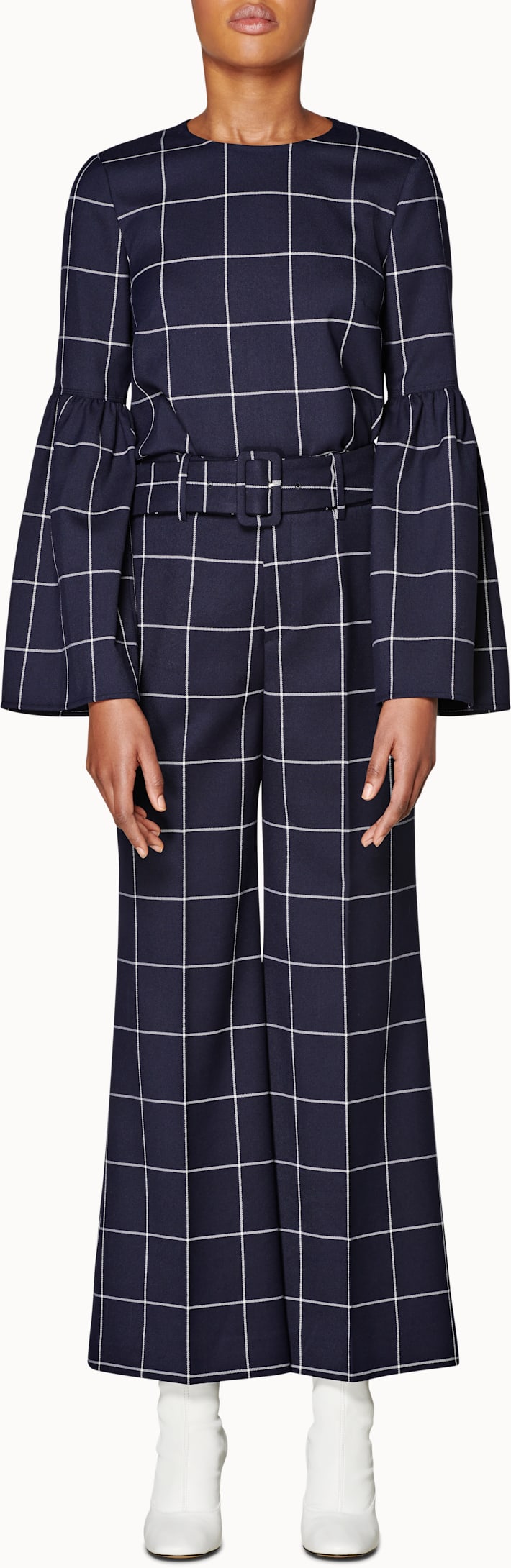 Dixon Navy & White Checked Suit