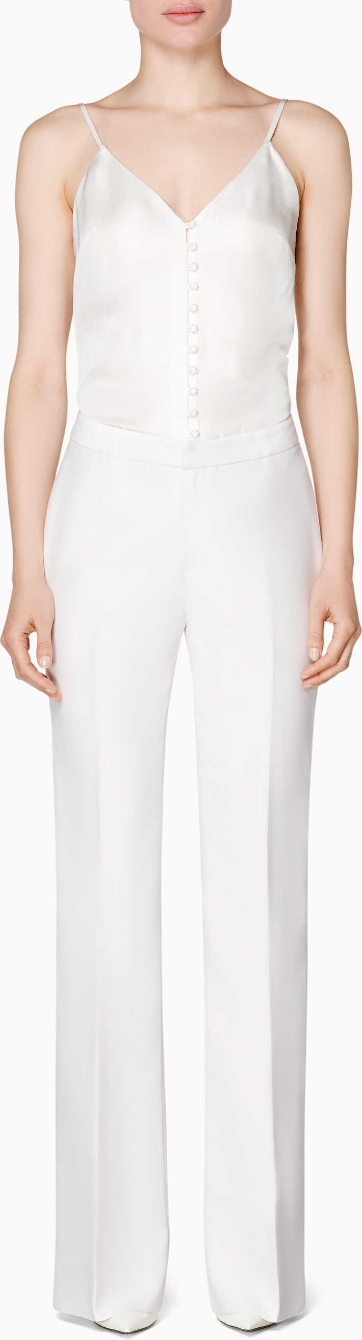 Athens White Silk Camisole