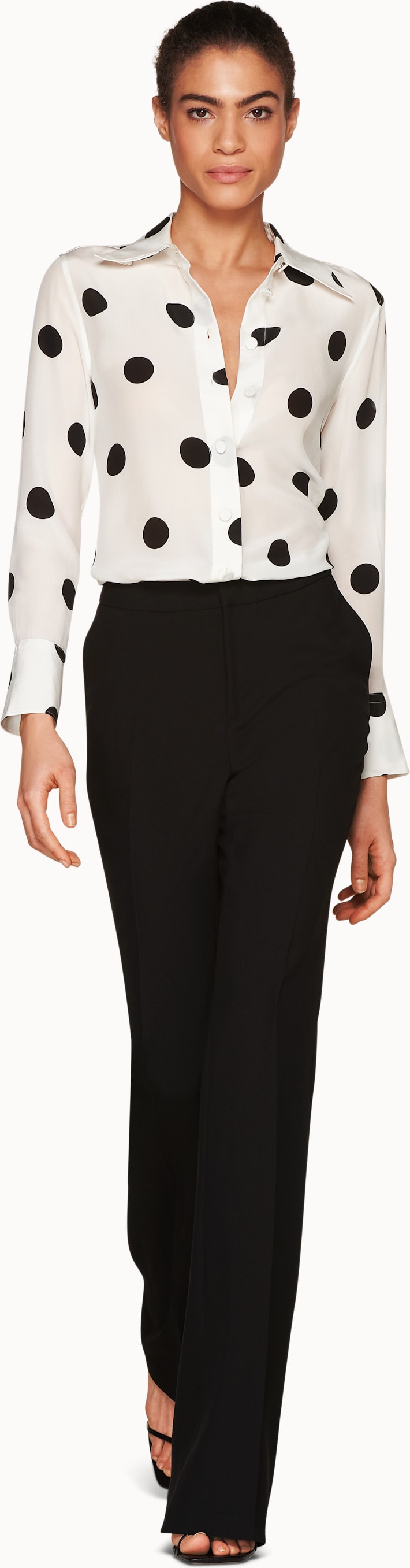 Dalec White & Black Dots Silk Shirt