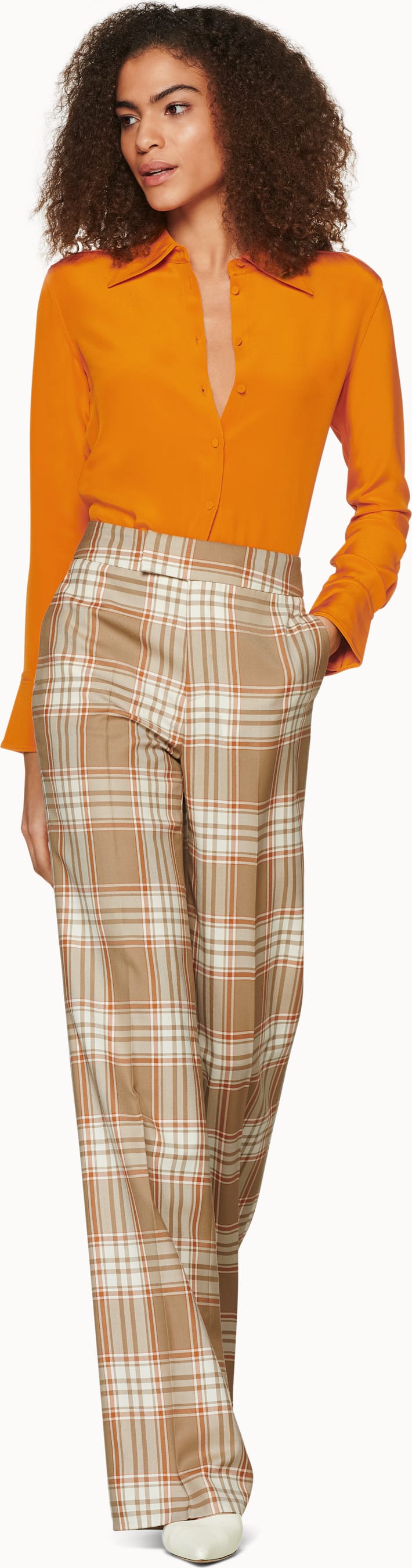 Alec Orange Silk Blouse