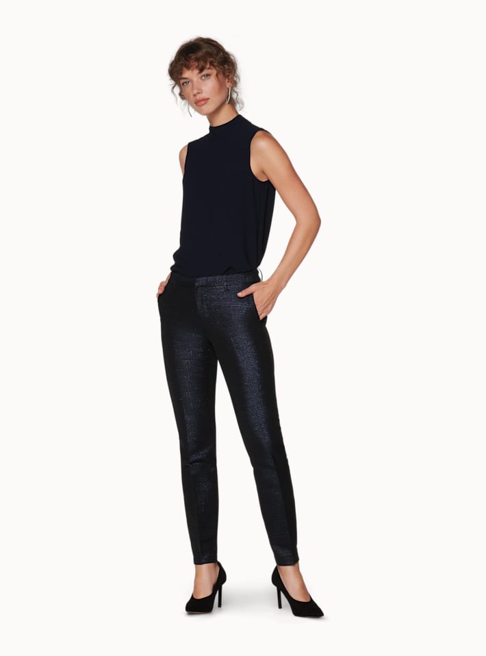 Robin Navy Jacquard Trousers