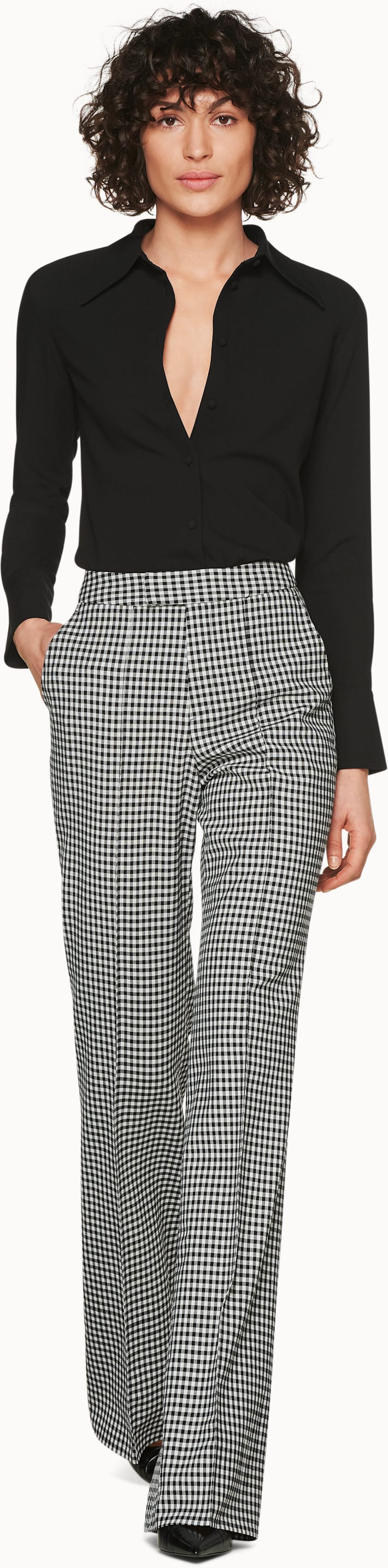 Ally Black & White Gingham Trousers
