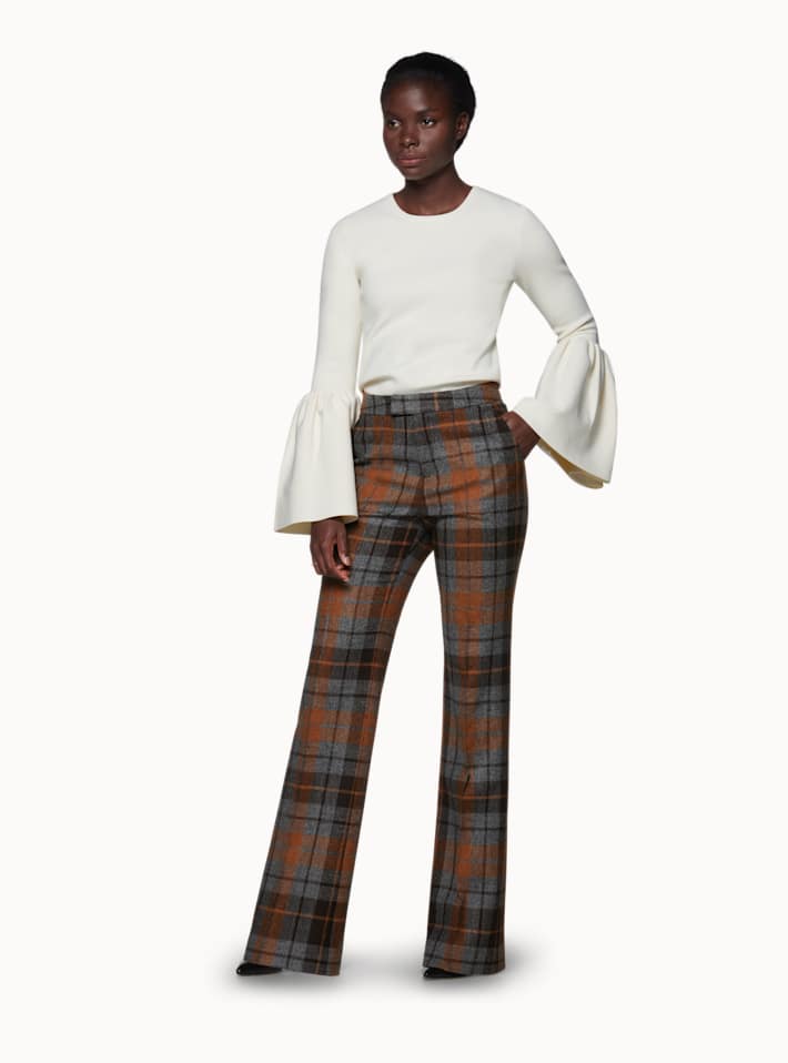 Ally Brown Checked Trousers