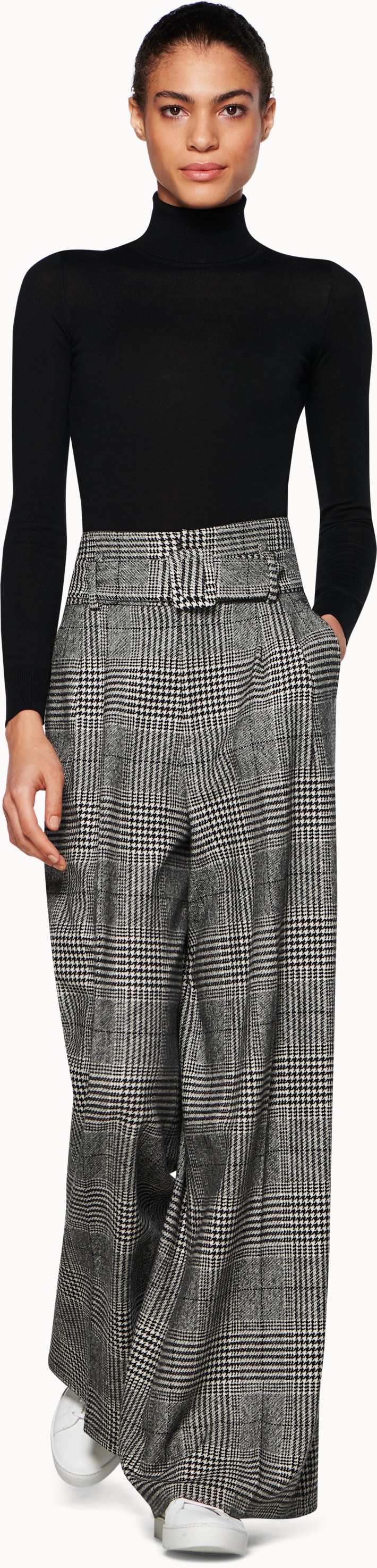 Ally Black Checked Trousers
