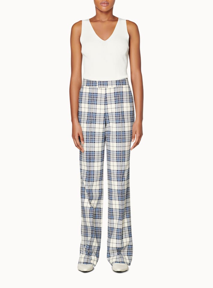 Ally Blue Checked Trousers
