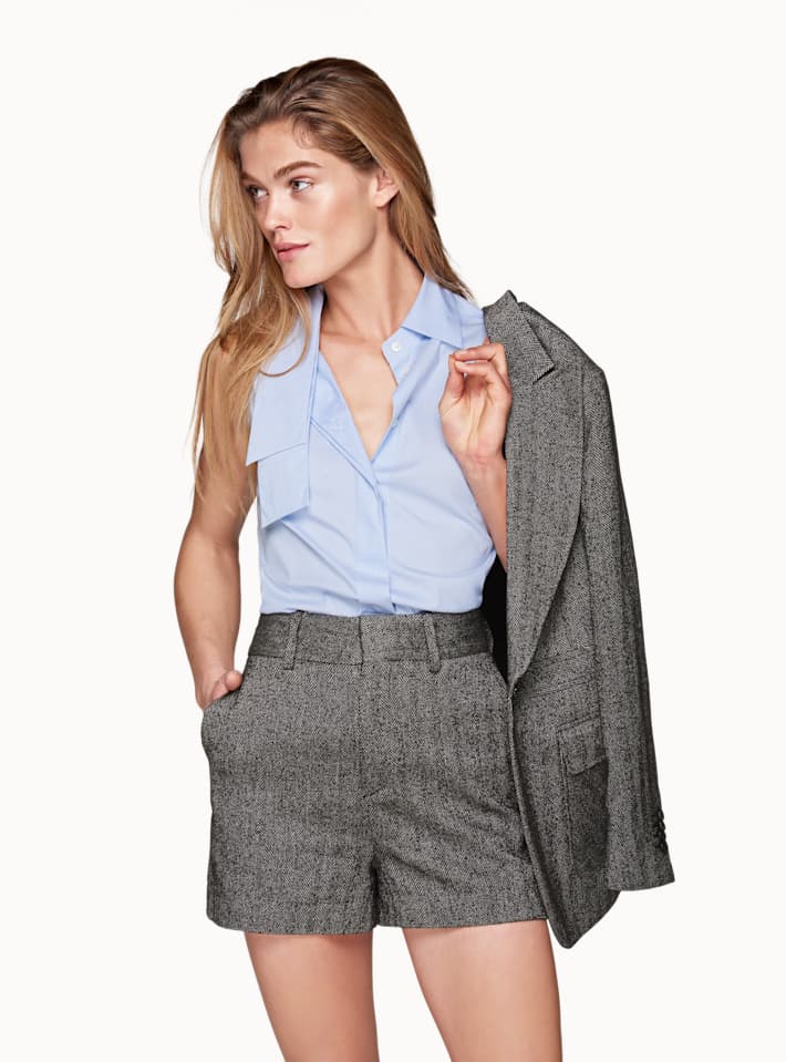 Grey Herringbone Trousers