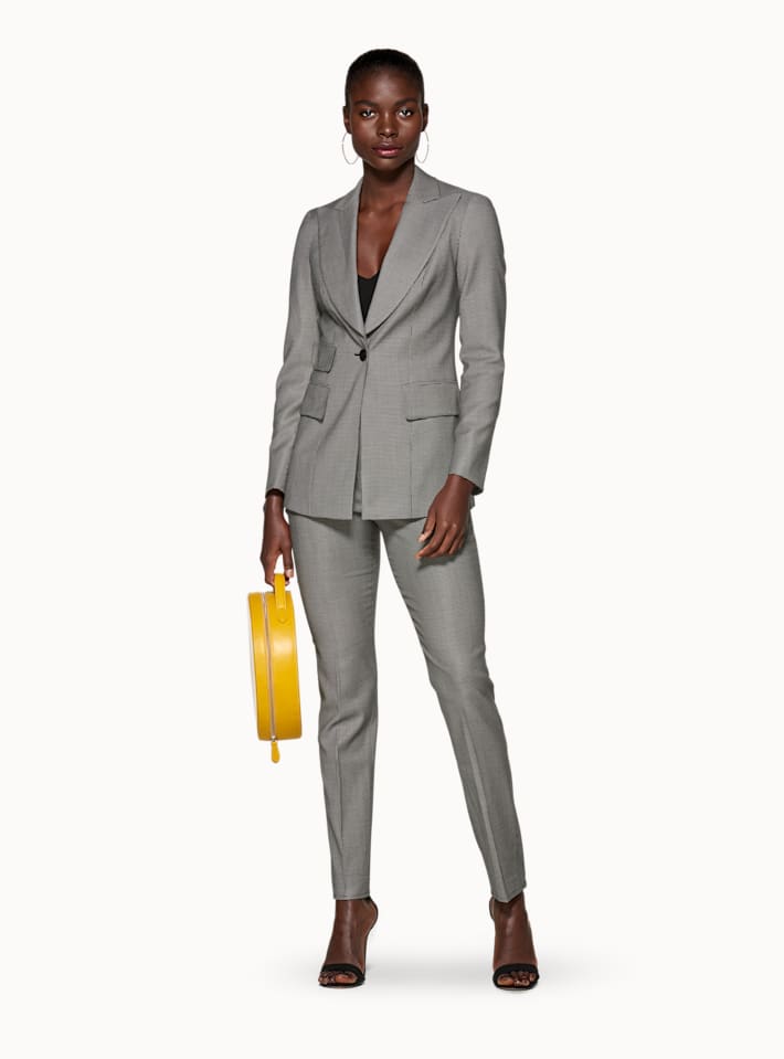 Grey Houndstooth Trousers