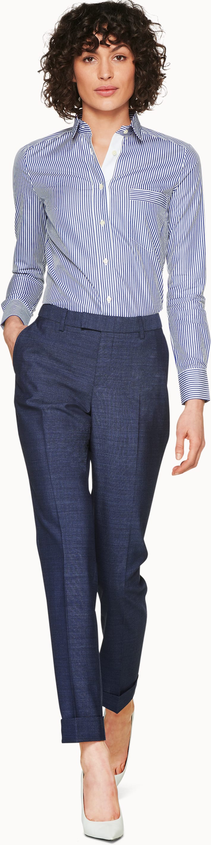 Robin Blue & Grey Melange Trousers