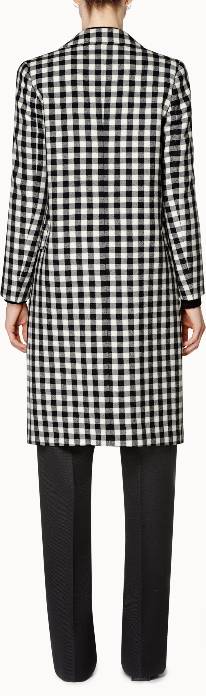 Alia Black & White Checked Coat