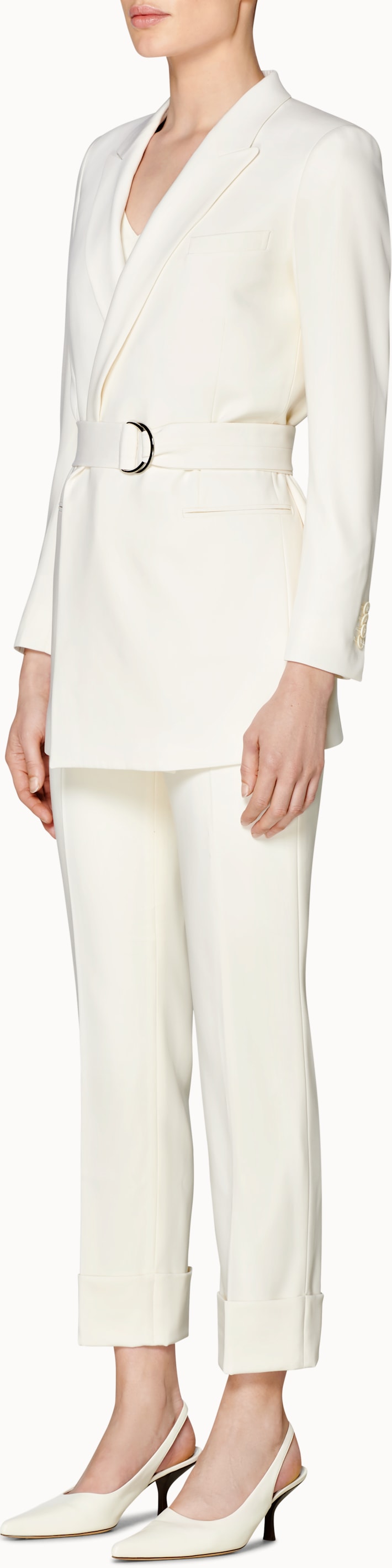 Tory White Belted Suit