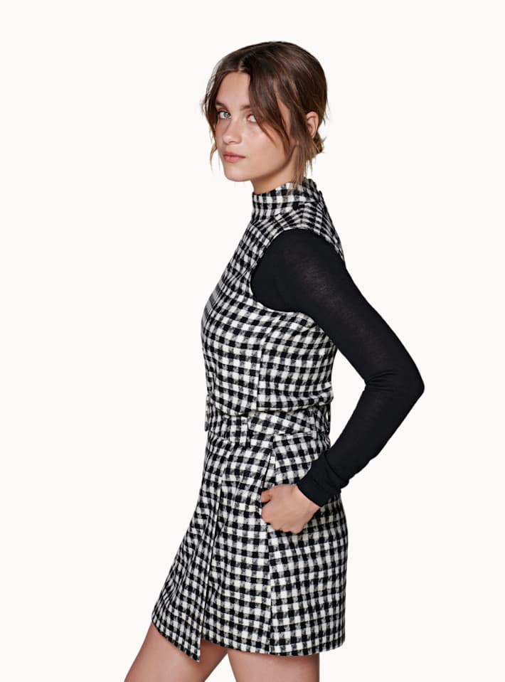 Georgie Black & White Checked Two Piece