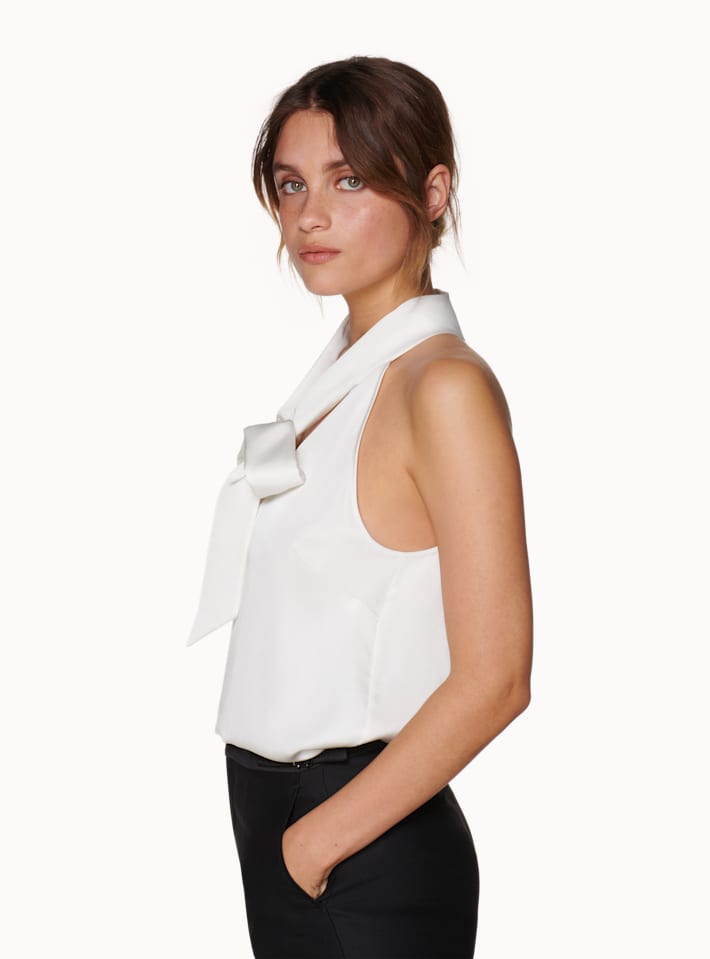 Alaska White Silk Top