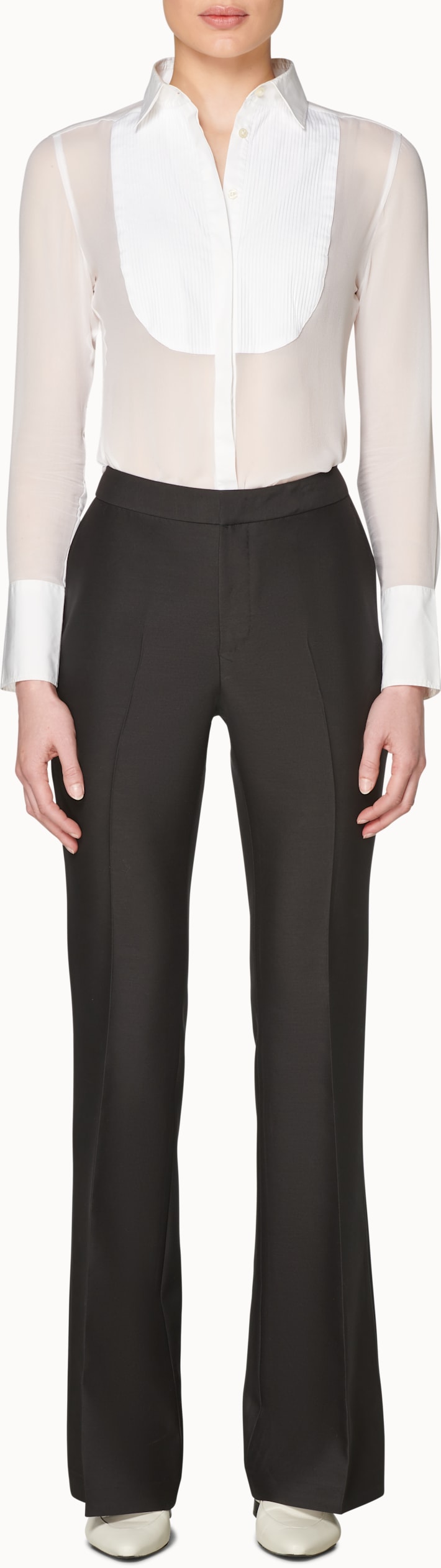 Robin Black Flared Tux Trousers