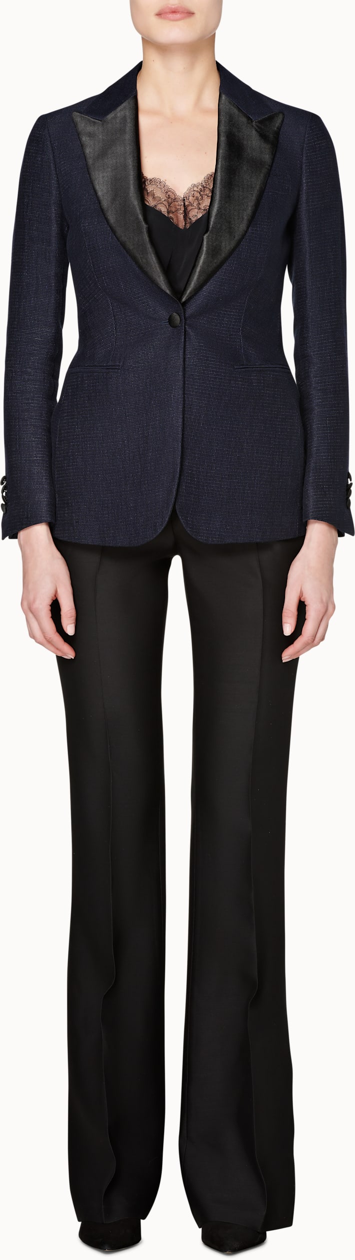 Robin Black Flared Tux Trousers