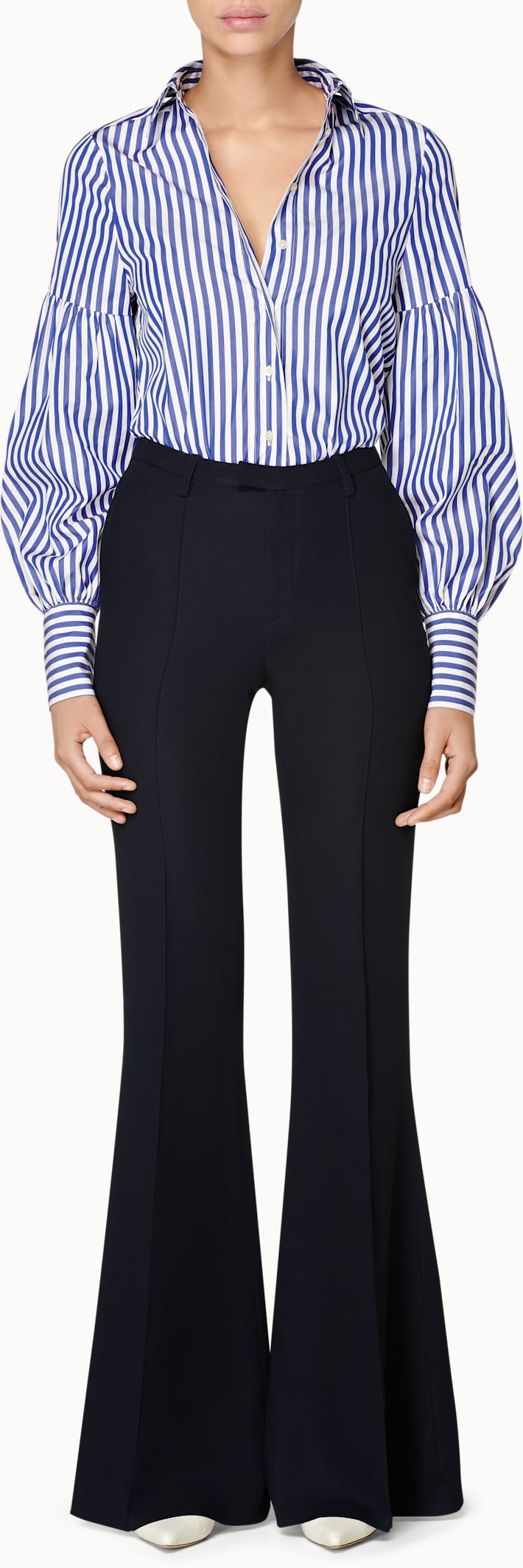 Robin Navy Flared Trousers