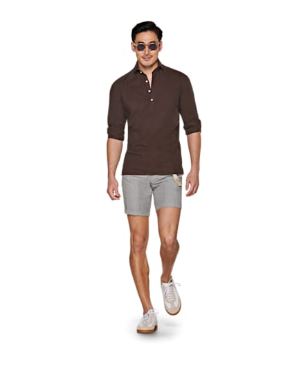 Light Grey Bennington Pleat Shorts