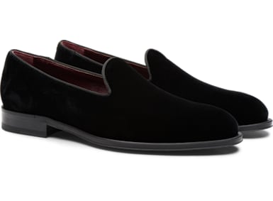 Black Velvet Slippers