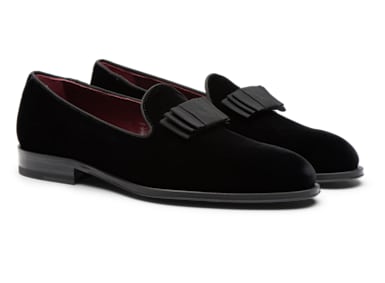 Black Velvet Slippers