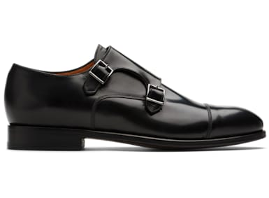 Black Double Monk Strap