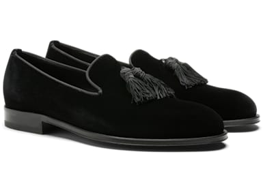 Black Velvet Slippers