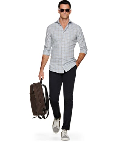 Light Blue Check Shirt