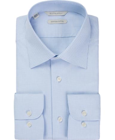 Light Blue Piede De Poule Shirt