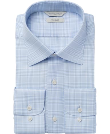 Light Blue Check Traveller Shirt