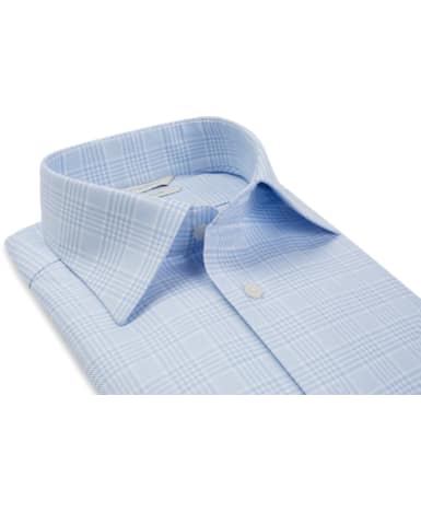 Light Blue Check Traveller Shirt