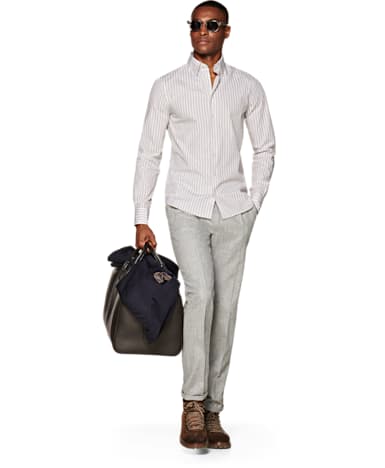 Light Brown Stripe Shirt