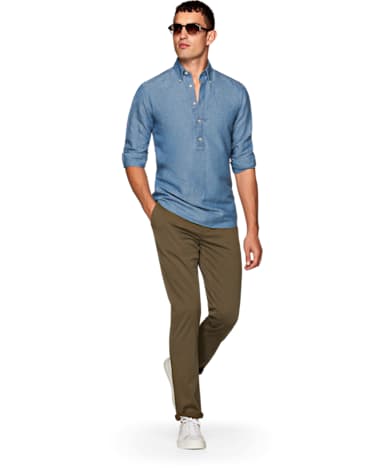 Light Blue Plain Denim Shirt