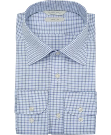 Blue Windowpane Traveller Shirt
