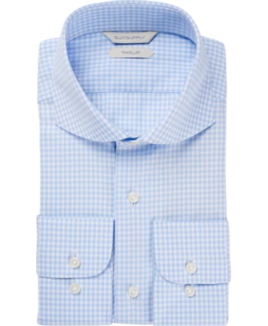 Light Blue Check Traveller Shirt