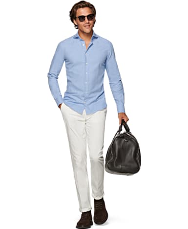 Light Blue Plain Flannel Shirt