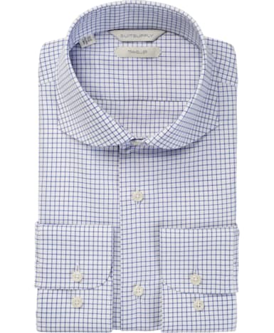 Navy Windowpane Traveller Shirt