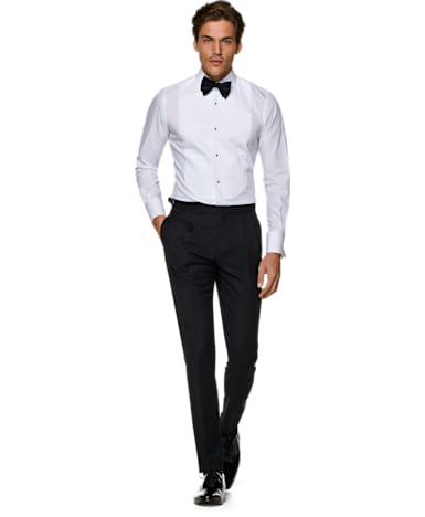 White Plain Tuxedo Shirt