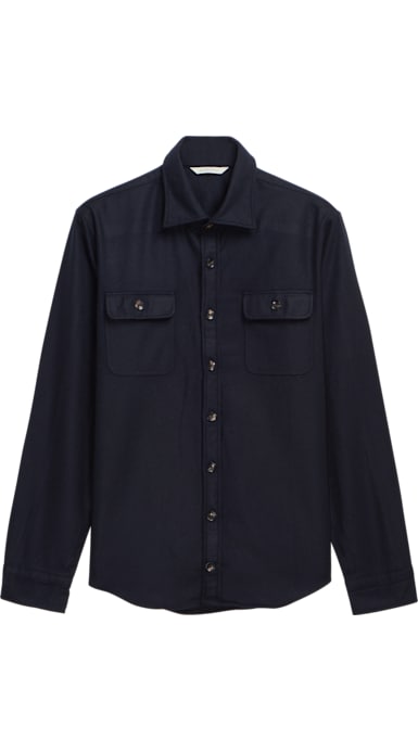 Navy Plain Overshirt