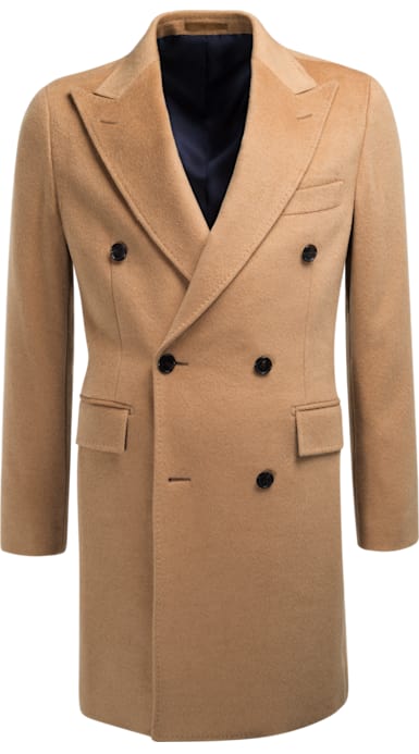Camel Double Breasted Coat