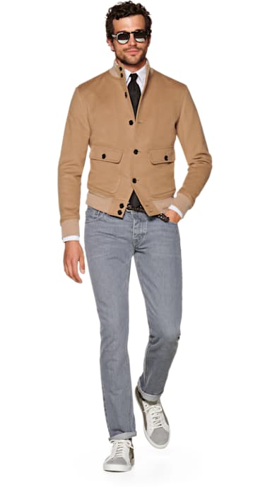 Camel Bomber Jacket