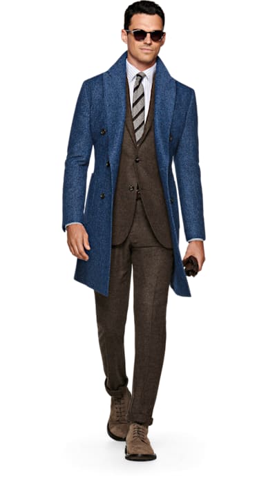Blue Double Breasted Coat