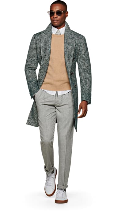 Green Double Breasted Coat