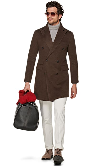 Brown Double Breasted Coat