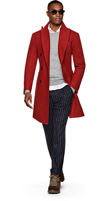 Red Double Breasted Coat