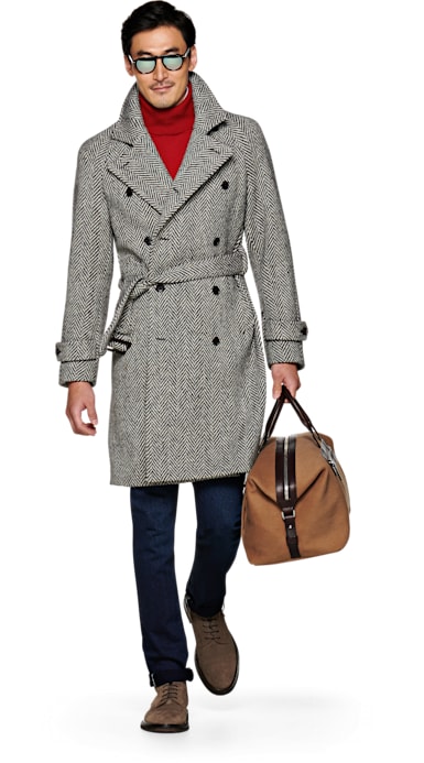 Grey Double Breasted Coat