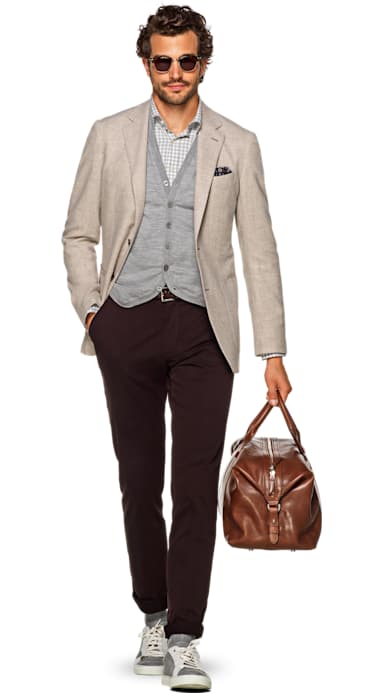 Havana Light Brown Plain Jacket