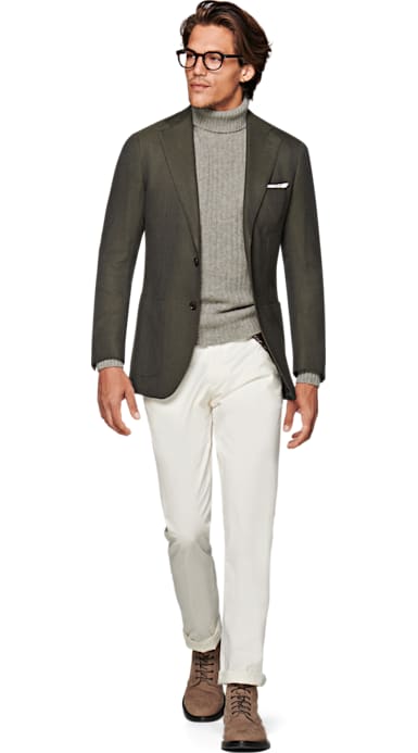 Havana Green Plain Jacket