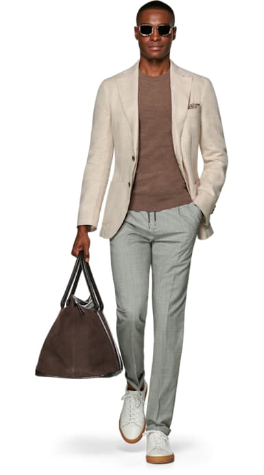 Havana Light Brown Herringbone Jacket